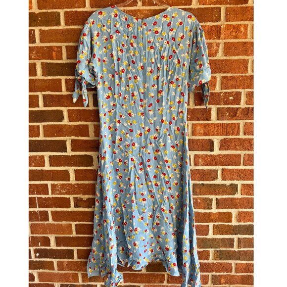Faithfull the Brand Blue Floral Midi Dress – Women’s M / US 6 - Picture 3 of 9